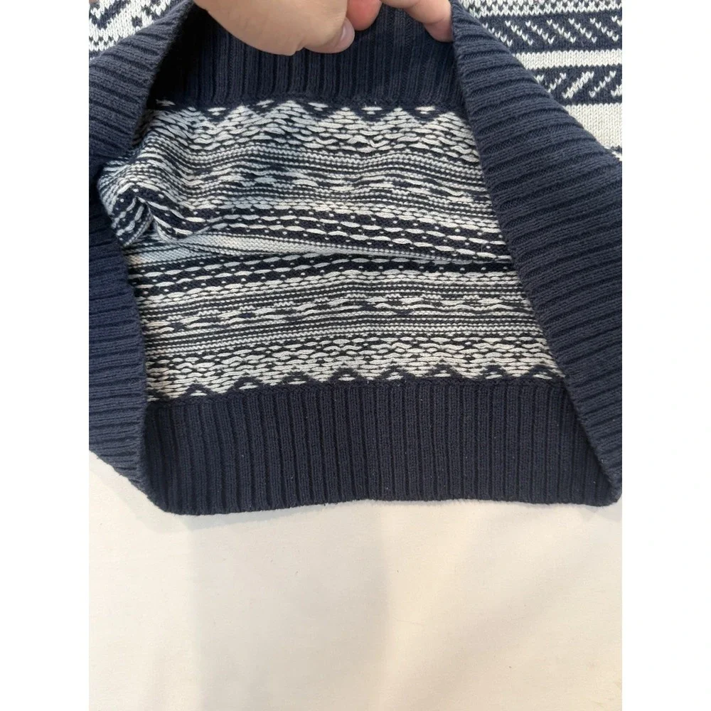 Levi's Vintage Sweater Mens Medium Blue Fair Isle Crewneck Knit Pullover  Y2K